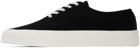 Maison Kitsuné Black Canvas Lace-Up Sneakers