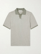 Mr P. - Striped Organic Cotton Polo Shirt - Green
