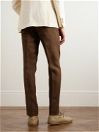 De Petrillo - Straight-Leg Linen Trousers - Brown