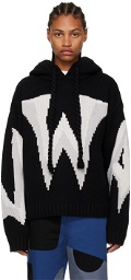 JW Anderson Black & Off-White Gothic Chunky Hoodie