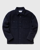 Officine Générale Barrett Ovs Fuzzy Felted Wool Blue - Mens - Overshirts