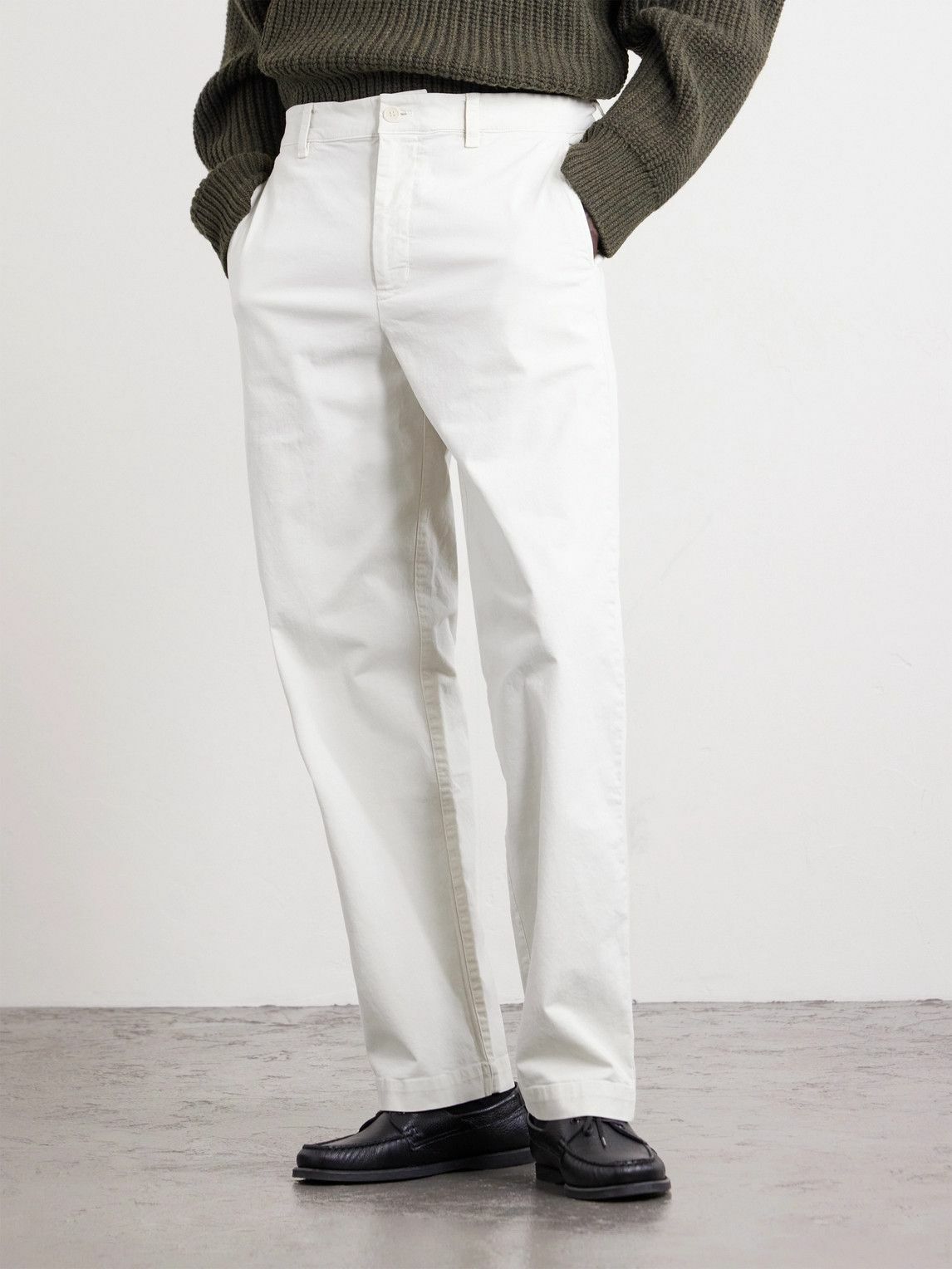 Nili Lotan - Alessio Straight-Leg Stretch Cotton-Blend Twill Trousers - White