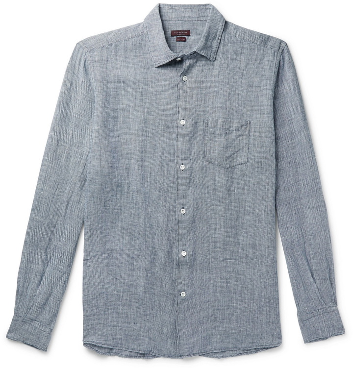 Photo: Incotex - Slim-Fit Puppytooth Linen Shirt - Blue