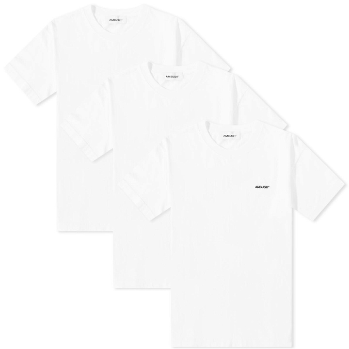 Photo: Ambush Men's 3 Pack Logo T-Shirt in White
