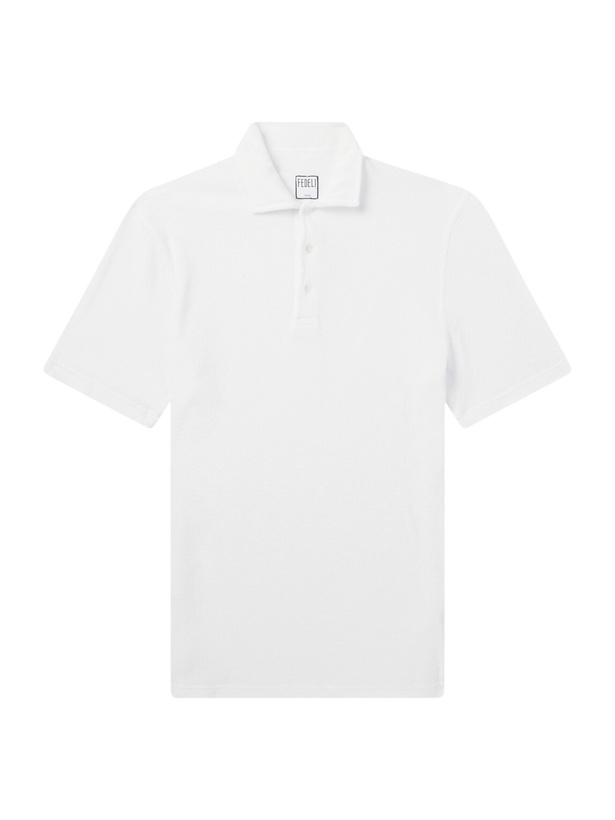Photo: FEDELI - Mondial Cotton-Terry Polo Shirt - White