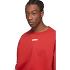 Off-White Red Airport Tape Sweatshirt