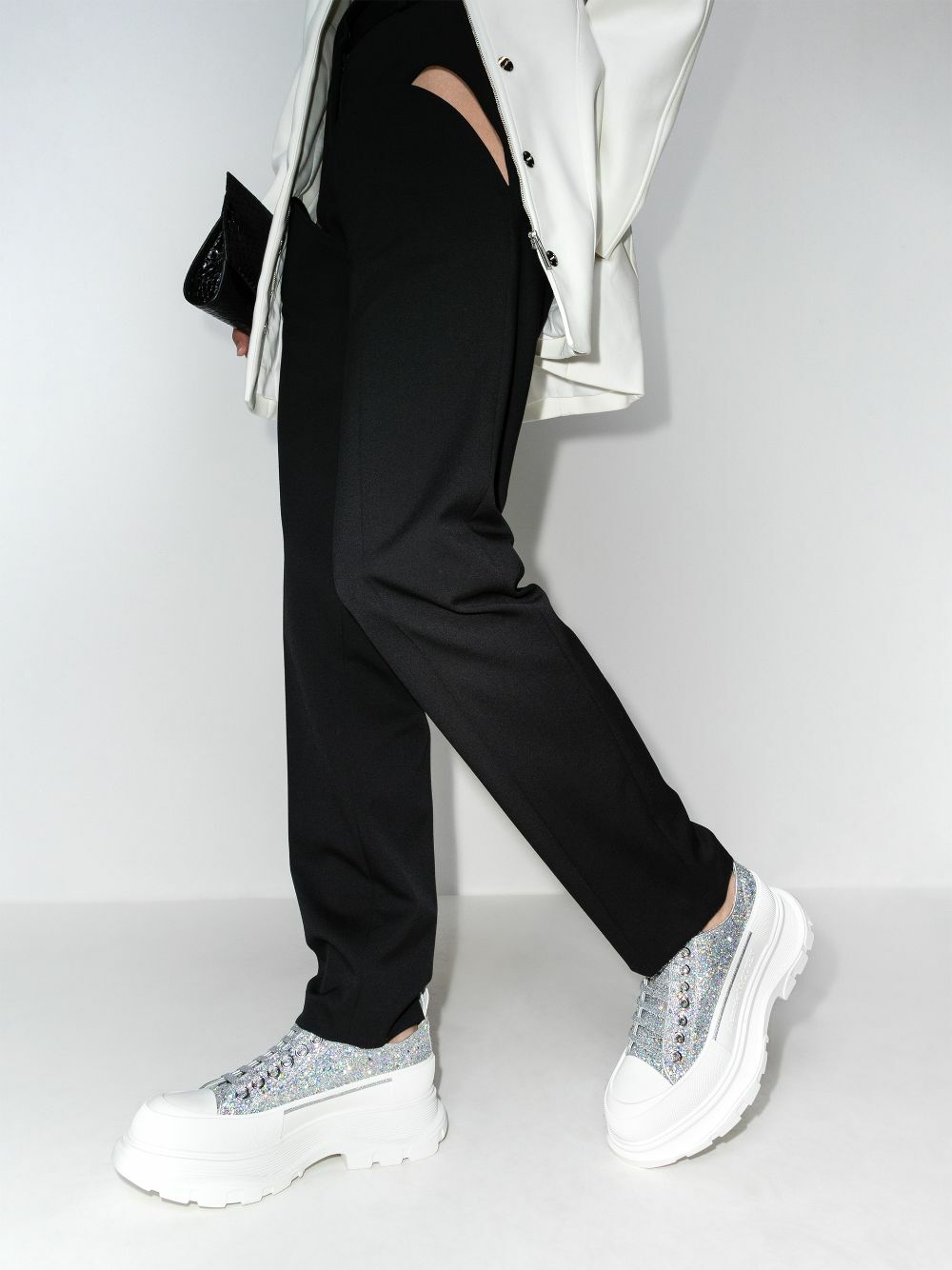 alexander mcqueen sneakers silver glitter