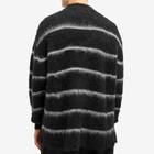 Comme des Garçons Homme Men's Raised Stripe Mohair Sweater in Black