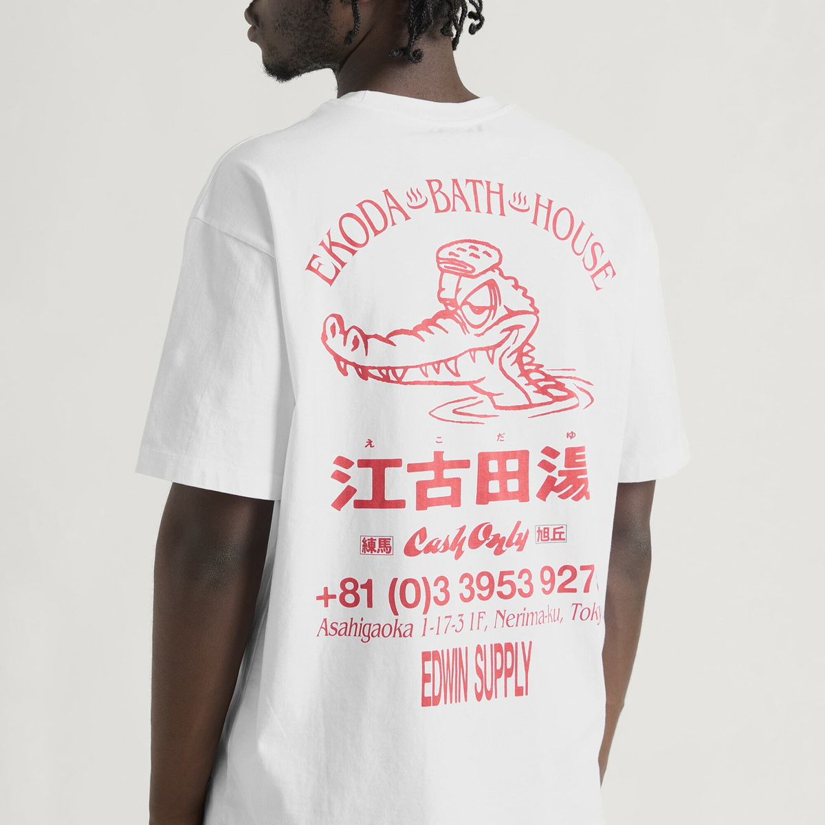 Edwin Men's Ekoda Bath House TS in White Garment Washed