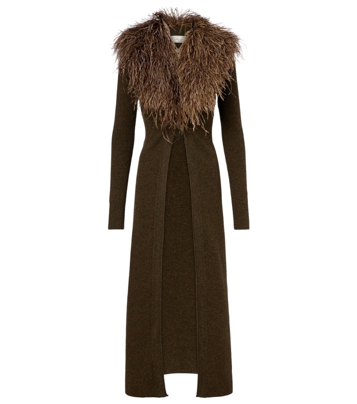 Photo: Blumarine Feather-trimmed wool cardigan