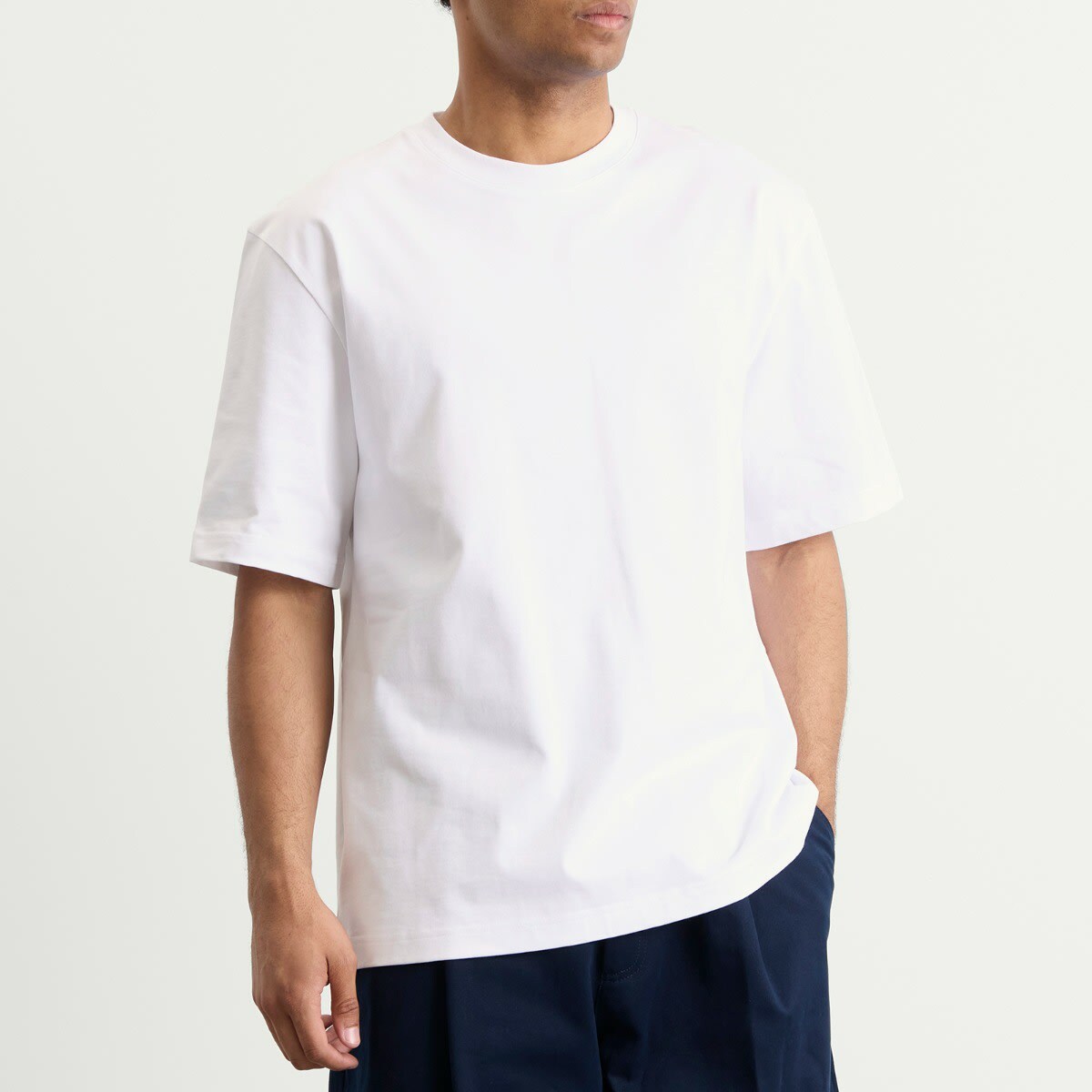 Studio Nicholson Men's Lay Boxy Fit T-Shirt in Optic White