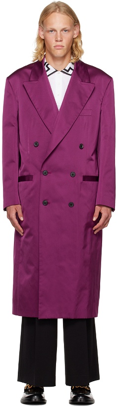 Photo: Versace Purple Double-Breasted Coat