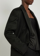 Another Tomorrow Oversized Twill Blazer Black