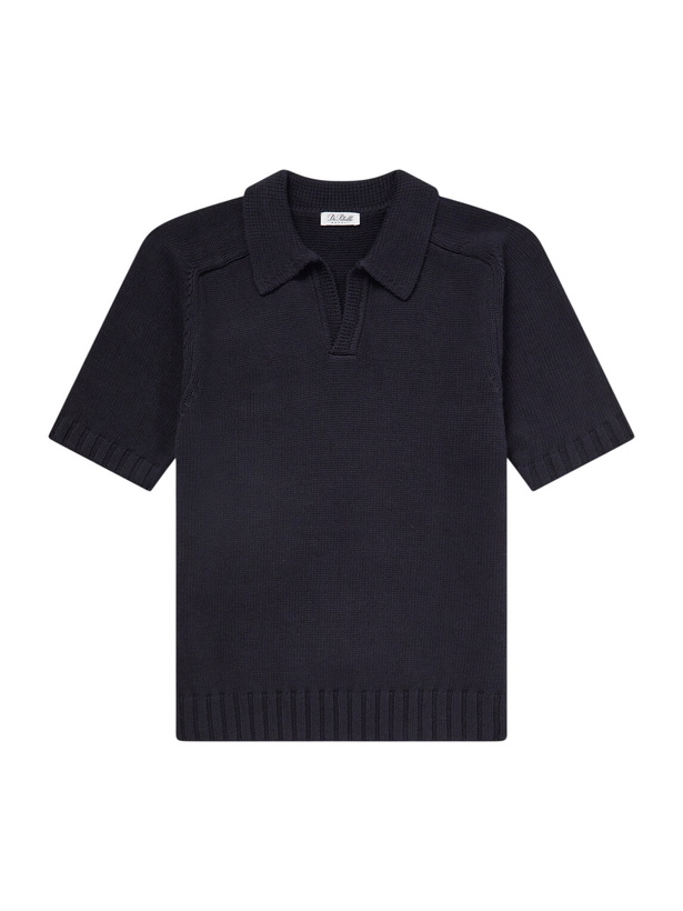 Photo: De Petrillo - Knitted Cotton Polo Shirt - Blue