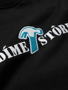 DIME - Reno Logo-Embroidered Cotton-Jersey Sweatshirt - Black