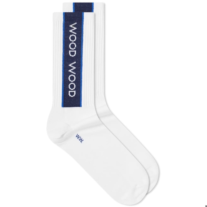 Photo: Wood Wood Men's Conor Logo Sports Socks in White