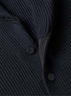 Dunhill - Shawl-Collar Ribbed Wool Cardigan - Black