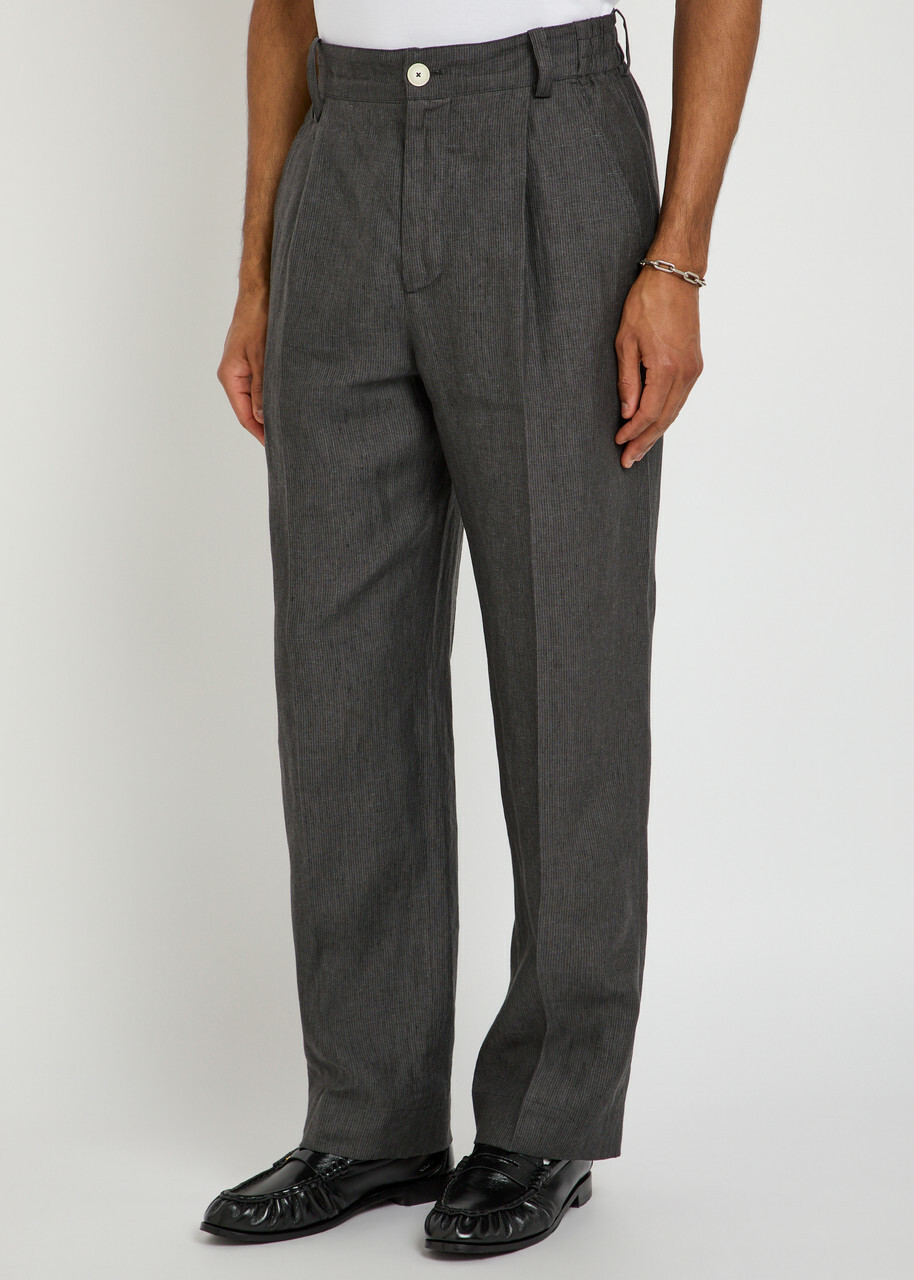 Jacquemus Le Pantalon Croisiere Straight-leg Cotton Trousers Dark Grey