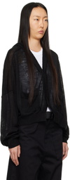 Y's Black Hooded Cardigan