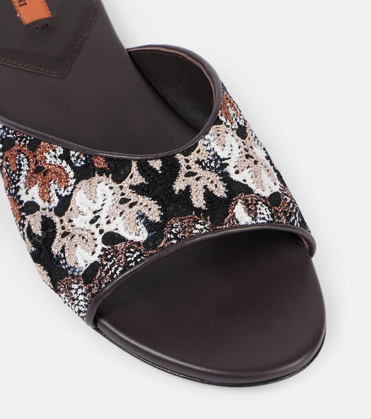 Missoni Lamé leather mules