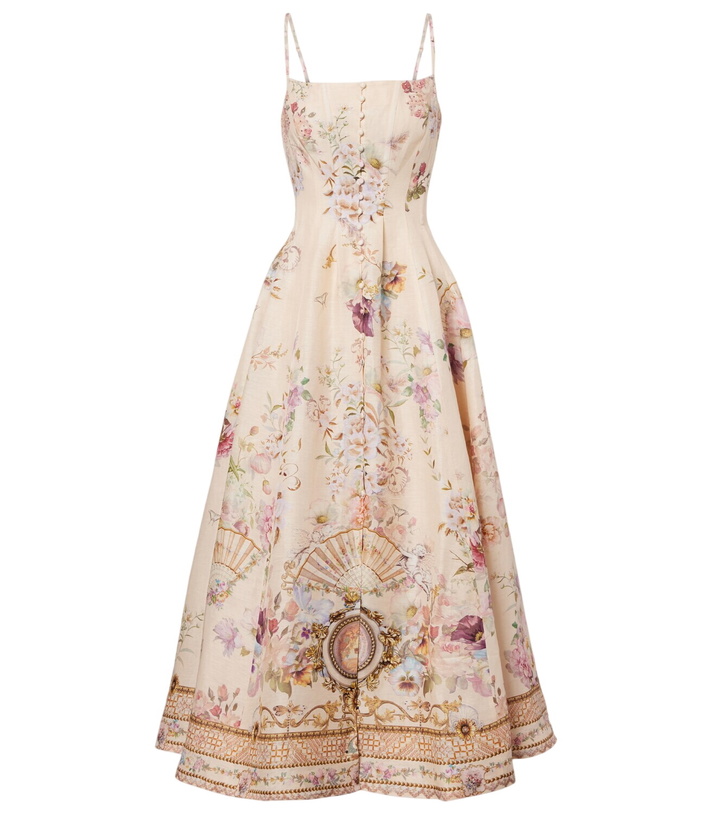 Photo: Camilla Printed linen and silk midi dress