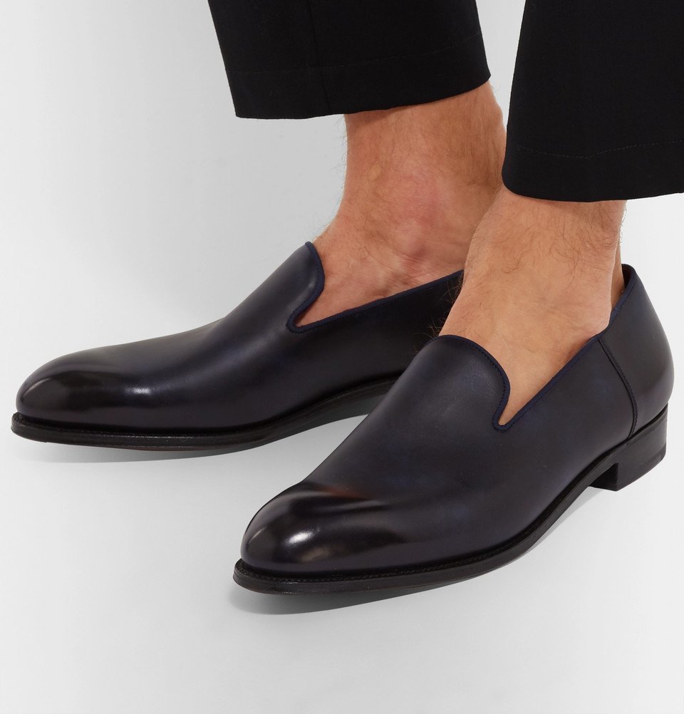 J.M. Weston - Tamponato Leather Loafers - Men - Navy J.M. Weston