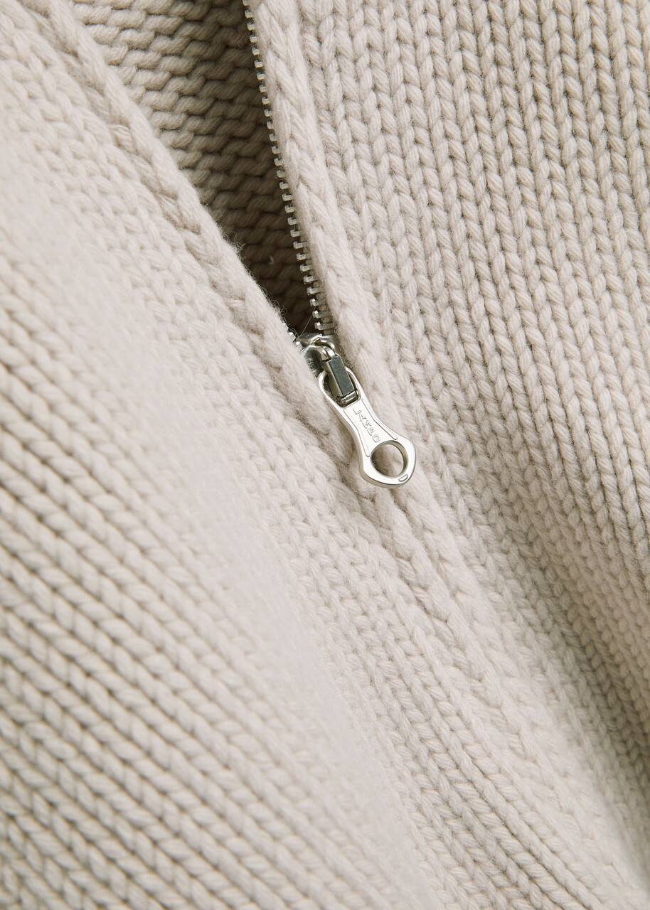 Our Legacy Ribbed Merino Wool Zip-through Cardigan Off White