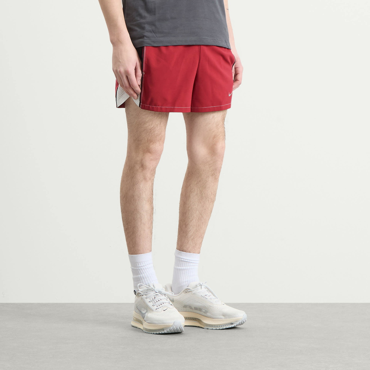 Nike Running Men's Nike Men's Dri-Fit Retro Running Short in Team Crimsonblack/Summit White