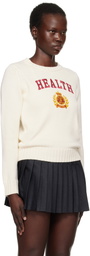 Sporty & Rich Off-White NY 'Health' Crest Knitted Sweater