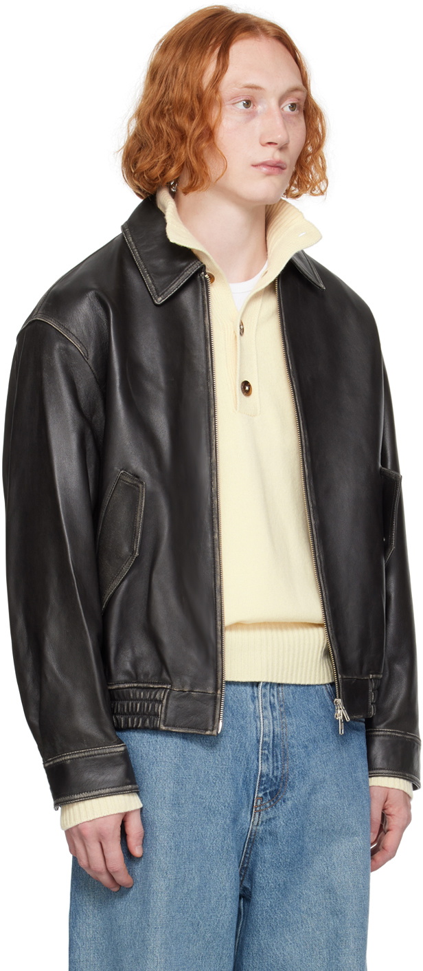 ジャケット・アウター Dunst UNISEX LEATHER HALF JACKET Dunst Black Half Leather Jacket - Jackets - Free Shipping