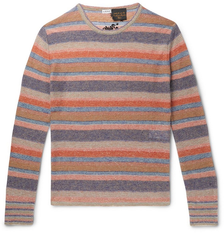 Photo: Loewe - Paula's Ibiza Embroidered Striped Knitted Sweater - Multi