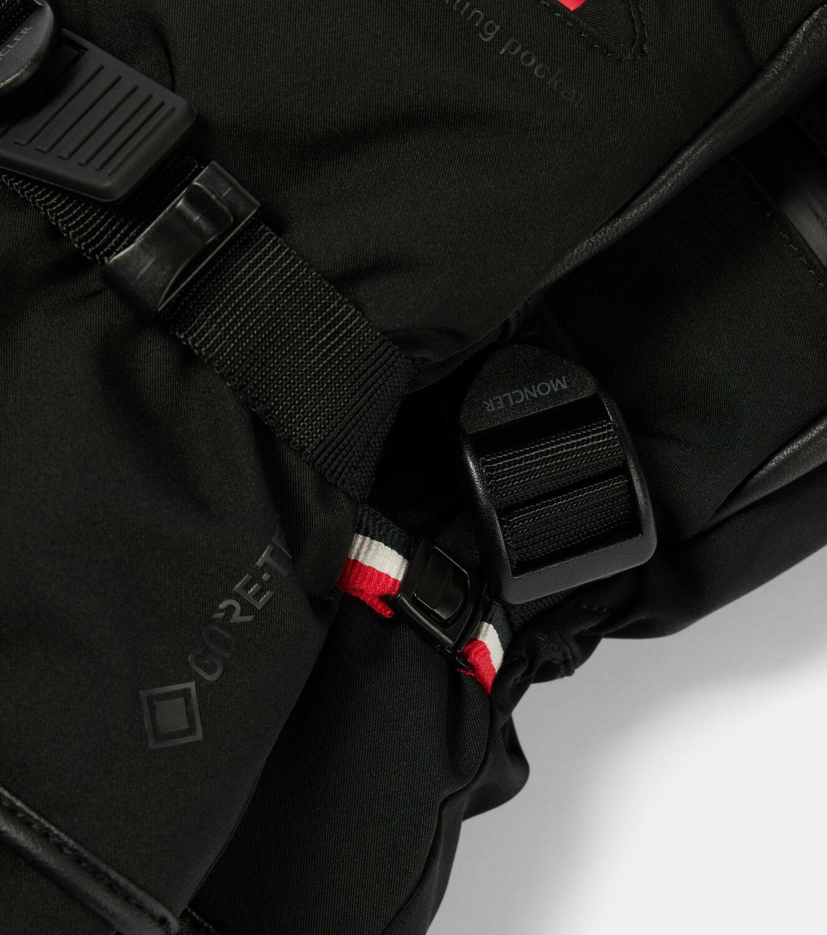 Moncler Leather-trimmed gloves