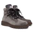 Moncler - Egide Shearling-Lined Suede Walking Boots - Men - Dark gray