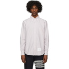 Thom Browne Red and White Oxford University Stripe Straight Fit Shirt