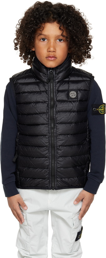Photo: Stone Island Junior Kids Black Quilted Down Vest