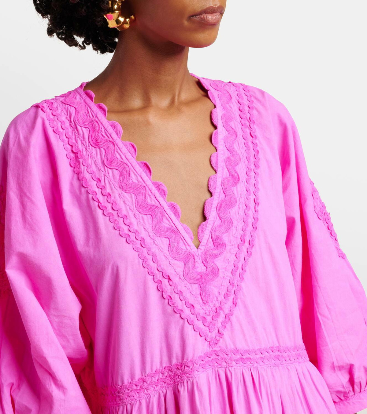 【Juliet Dunn】 Embroideredコットンポプリン maxiドレス Juliet Dunn Embroidered cotton poplin maxi dress Juliet Dunn