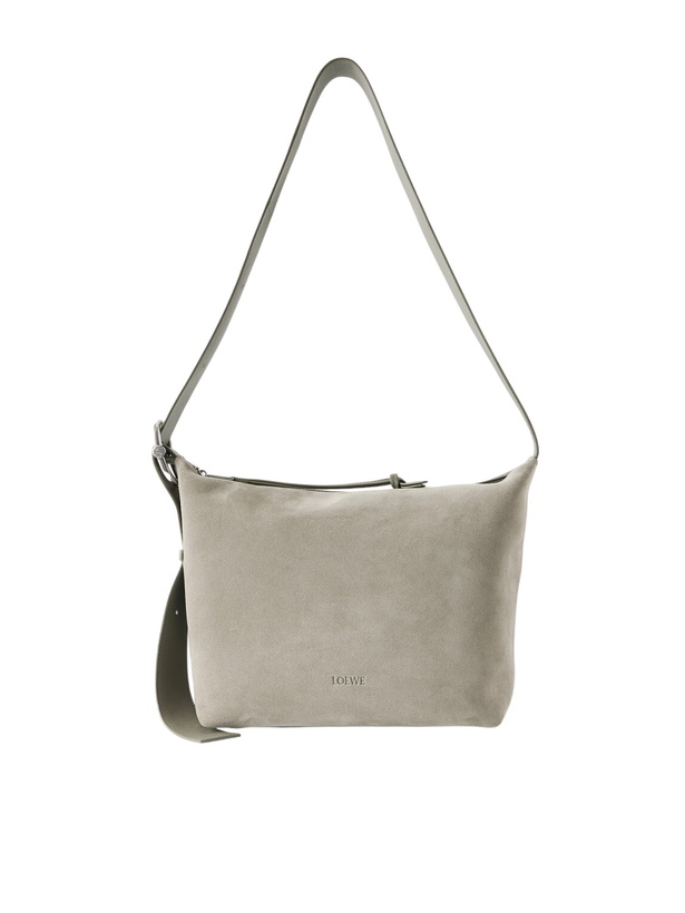 Photo: LOEWE - Loop Medium Logo-Debossed Suede Messenger Bag
