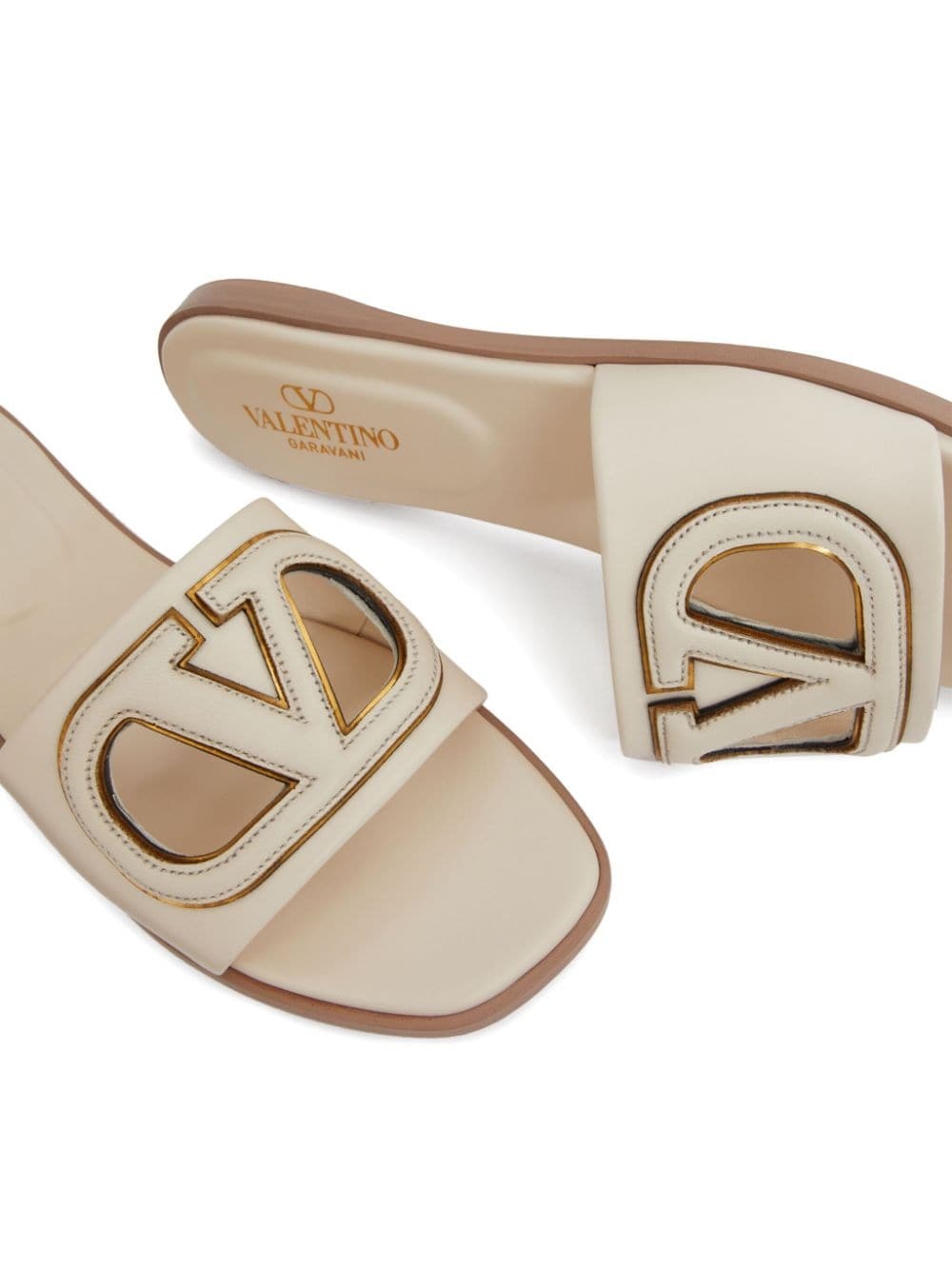 Vlogo Cut-Out 60 Sandal Ivory Calfskin