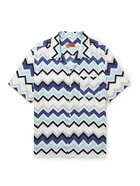 Missoni - Camp-Collar Striped Cotton-Poplin Shirt - Blue