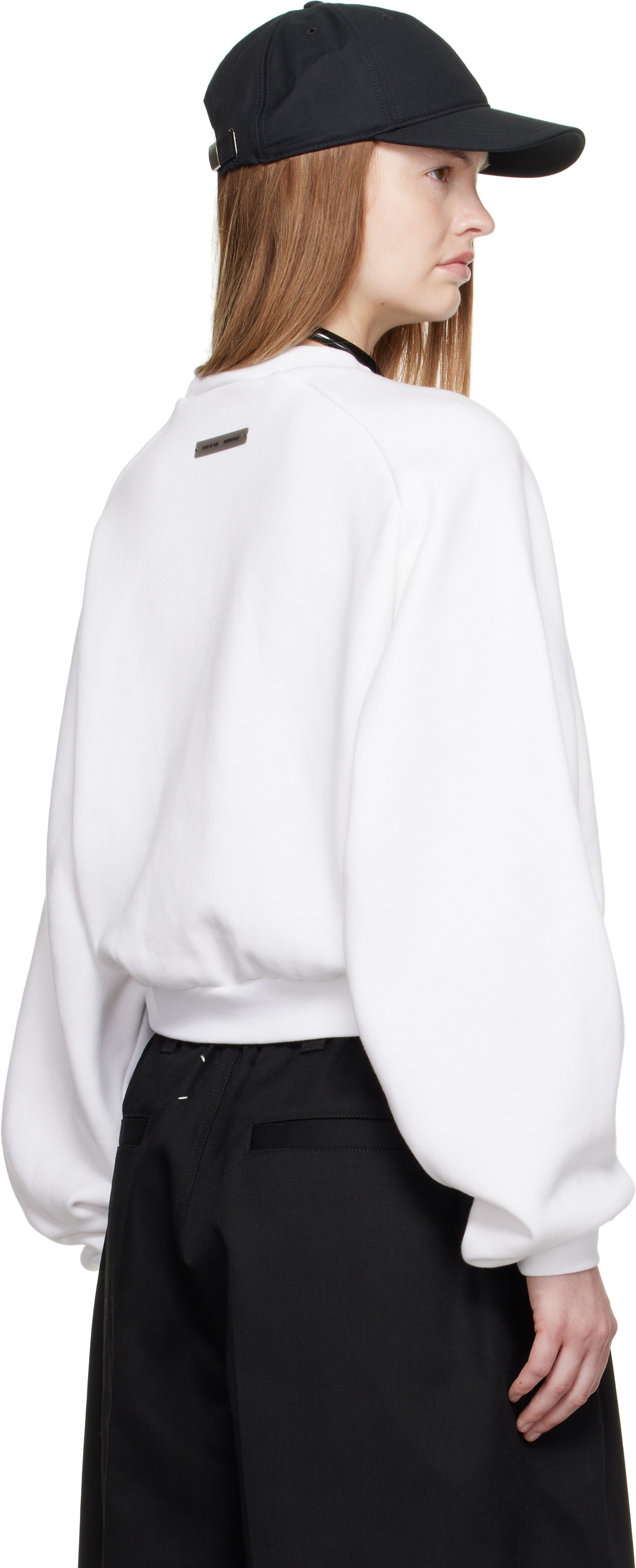 Fear of God ESSENTIALS White Fleece Raglan Crewneck Sweatshirt