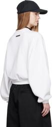 Fear of God ESSENTIALS White Fleece Raglan Crewneck Sweatshirt