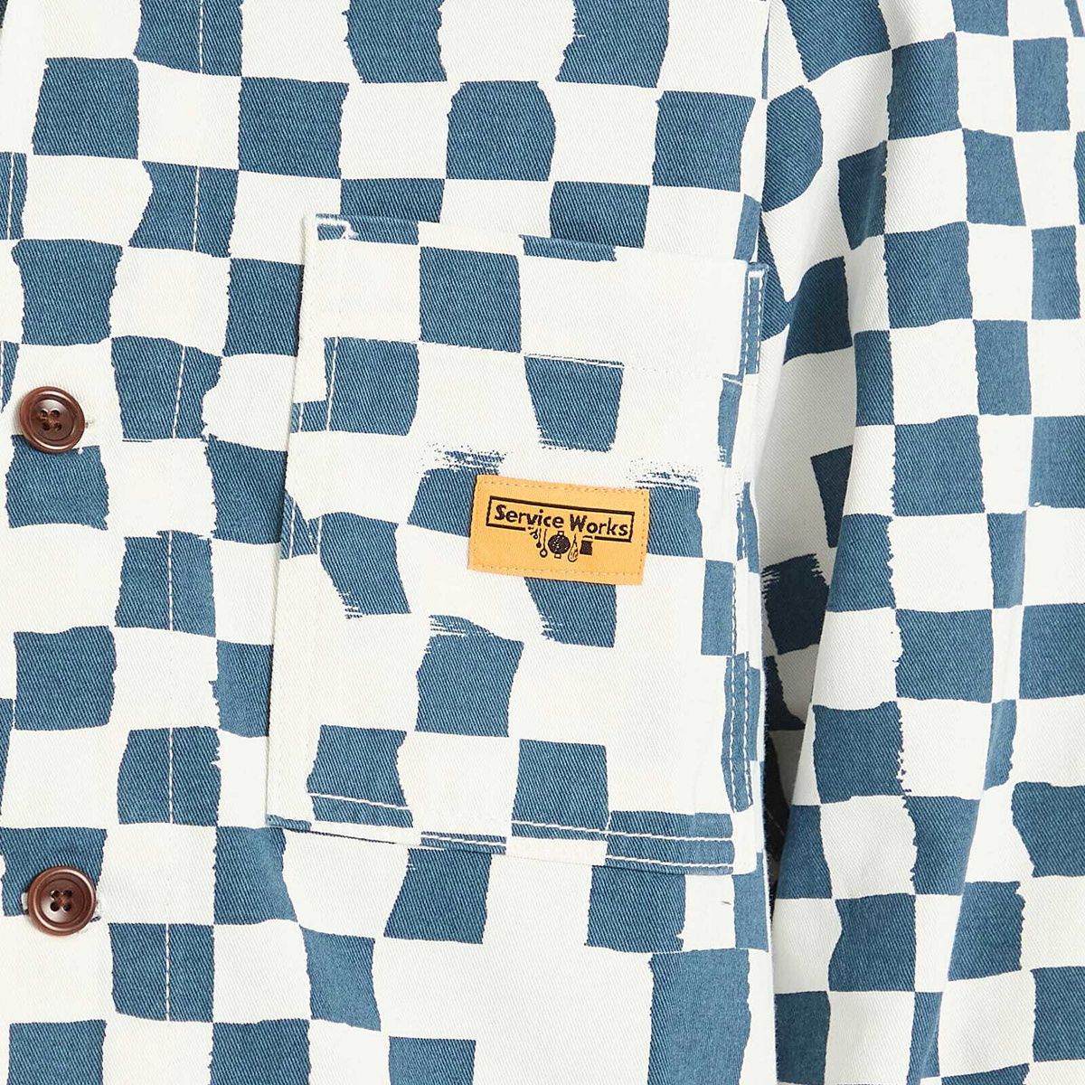 Service Works Men's Drill Printed Foh Jacket in Teal Checker
