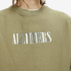 Alltimers Men's Midtown Heavyweight Embroidered Crew Sweat in Olive