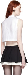 Shushu/Tong White Ruffled Tank Top