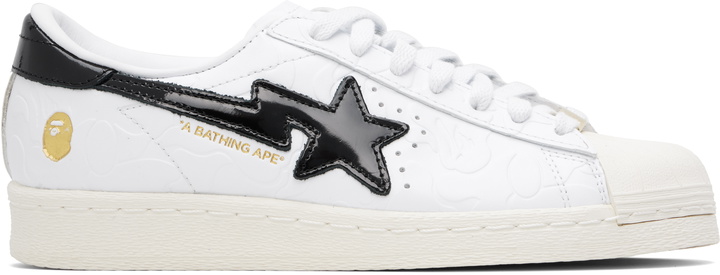 Photo: BAPE White & Black adidas Originals Edition SSTR Sneakers