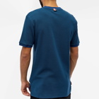 Thom Browne Men's Pinstripe Micro Waffle T-Shirt in Dark Blue