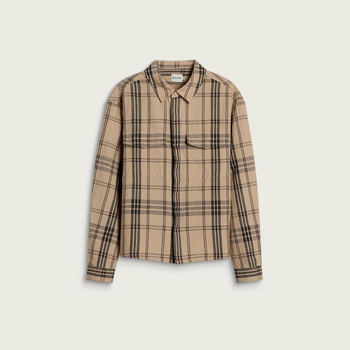 Bound Men's Linen Shirt in Safari Check