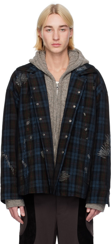 Photo: CMMAWEAR Blue C Curl Padded Flannel Jacket