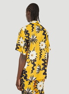 Floral Motif Short Sleeve Shirt in Yellow