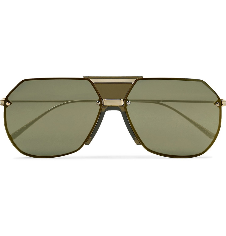 Photo: Bottega Veneta - Aviator-Style Gold-Tone Mirrored Sunglasses - Gold